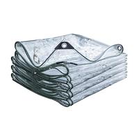 Telo Impermeabile Trasparente 0.5x1m, Telone Impermeabile Trasparente con Occhielli, Telone Trasparente Impermeabile Resistente, per Campeggio, Serra per Piante, Auto, Patio E Padiglione