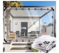 Telo Impermeabile Trasparente Esterno 1.6x3m,Pieghevole Telone Trasparente PVC con Occhiellato per Serra Giardino Tende Balcone Patio Auto,Anti UV,Antipolvere,Personalizzabile