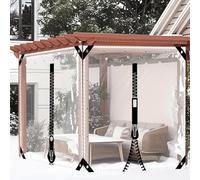 Telo Impermeabile Trasparente in PVC 420 g/m²,Pergola Telone Occhiellato,Pannelli Laterali Antivento Antistrappo,Teloni Tende Protettivo per Gazebo Balcone Giardino - 2.6 * 3.8m