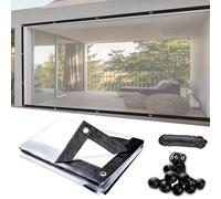 Telo impermeabile trasparente per esterni da 4x5 piedi con occhielli, telo trasparente in PVC resistente con occhielli e 1 rotolo di corde, per veranda esterna, patio, tettoia, coperture per terreno T