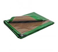 Telo IN Plastica Verde E Marrone 250g/M² - Telo Da Protezione 2x3 M