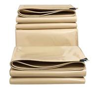 Telo in PVC beige, 1 x 1 m, 1 x 1,2 m, 1 x 1,5 m, 1,2 x 1,5 m, 1,2 x 2,4 m, impermeabile, resistente alle intemperie, multiuso, 3 x 3 m