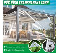 Telo in PVC impermeabile di alta qualità Aggiornamento occhielli Rinforzi 420 g/m2 Telone trasparente Copertura antipioggia resistente alle intemperie per esterni