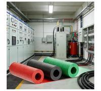 Telo Isolante In Gomma Ad Alta Tensione Per Locali Di Distribuzione, Tappeto In Gomma Resistente Per Impianti Elettrici, Tappetino In Gomma Spesso E Flessibile(Black-3mm,0.6x3m/2x9.8ft)