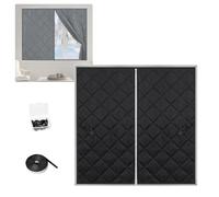 Telo Isolante per Finestre, Tende Termiche Impermeabili e Riutilizzabili | Blocco Correnti d'Aria in Cotone Pesante, Kit Isolamento Termico per Camera da Letto e Soggiorno(Black,60x130cm)