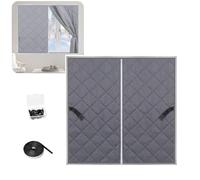 Telo Isolante per Finestre, Tende Termiche Impermeabili e Riutilizzabili | Blocco Correnti d'Aria in Cotone Pesante, Kit Isolamento Termico per Camera da Letto e Soggiorno(Grey,60x130cm)
