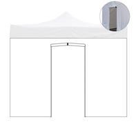 Divina Garden Telo laterale 2x2m bianco impermeabile con porta avvolgibile per gazebo richiudibile - EG90167