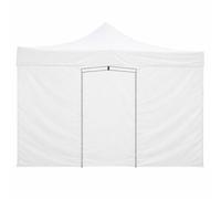 Divina Garden Telo laterale 2x2m bianco impermeabile con porta avvolgibile per gazebo richiudibile - EG90167