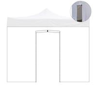 Divina Garden Telo laterale 3x2m bianco impermeabile con porta avvolgibile per gazebo richiudibile 3x3mt - EG45385