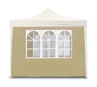 Telo laterale 3x2m beige con finestre per gazebo richiudibile 3x3mt