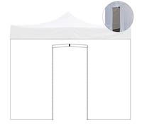Telo laterale 3x2m bianco impermeabile con porta avvolgibile per gazebo richiudibile 3x3mt