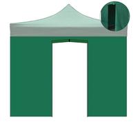 Telo laterale 3x2m verde impermeabile con porta avvolgibile per gazebo richiu...