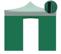 Telo laterale 3x2m verde impermeabile con porta avvolgibile per gazebo richiudibile 3x3mt
