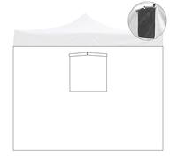 Telo laterale 3x2mt bianco impermeabile con finestra per gazebo richiudibile MARKET-PRO