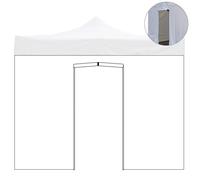 Telo laterale 4,5x2mt bianco impermeabile con porta avvolgibile per gazebo ri...