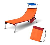 Telo Lettino Mare in Microfibra con Tasche Laterali ed Elastici Antiscivolo IRGE Art. Basic (Arancio)