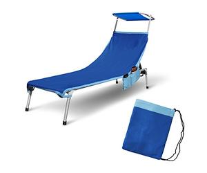 Telo Lettino Mare in Microfibra con Tasche Laterali ed Elastici Antiscivolo IRGE Art. Basic (Royal/Azzurro)