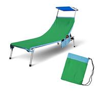 Telo Lettino Mare in Microfibra con Tasche Laterali ed Elastici Antiscivolo IRGE Art. Basic (Verde)