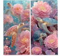 Telo Mare 100x200 cm, Set da 2 Microfibra Asciugamani Teli da Spiaggia Asciugatura Rapida e Anti-Sabbia Palestra Grande xxl Uomo Donna Accessori Beach Towel Grandi per Piscina (Tartaruga Rosa) z-5948