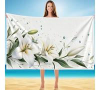 Telo Mare 100x200cm, Telo Mare Microfibra, Asciugatura Rapida Resistente Alla Sabbia Stuoia Spiaggia, Asciugamano Piscina Uomo Donna, Grande Asciugamano Palestra, Adattoper Viaggi Fiore A-7457