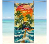 Telo Mare 120 x 60 cm - colore Telo Mare Microfibra, Salvietta da Spiaggia Compatta per Viaggi, Antisabbia, Asciugatura Rapida, Assorbente, Asciugamano Salvaspazio, Lavabile in Lavatrice, isola 0l-38
