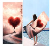 Telo Mare, 60 x 120 cm Telo Mare Microfibra Grande, Albero dell'amore Asciugamano Microfibra, Asciugatura Rapida, Teli Bagno Senza Sabbia, Uomo, Donna, Spiaggia, Sauna, Fitness, Yoga Teli Mares d-10