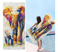 Telo Mare, 60 x 120 cm Telo Mare Microfibra Grande, animali elefanti Asciugamano Microfibra, Asciugatura Rapida, Teli Bagno Senza Sabbia, Uomo, Donna, Spiaggia, Sauna, Fitness, Yoga Teli Mares d-248