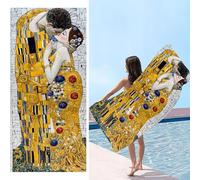 Telo Mare, 60 x 120 cm Telo Mare Microfibra Grande, coppia bacio Asciugamano Microfibra, Asciugatura Rapida, Teli Bagno Senza Sabbia, Uomo, Donna, Spiaggia, Sauna, Fitness, Yoga Teli Mares d-908