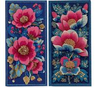 Telo Mare 60x120 cm, Set da 2 Microfibra Asciugamani Teli da Spiaggia Asciugatura Rapida e Anti-Sabbia Palestra Grande xxl Uomo Donna Accessori Beach Towel Leggero Grandi Piscina (Fiori Rossi) z-5834