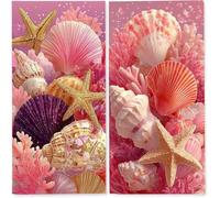 Telo Mare 60x120 cm, Set da 2 Microfibra Asciugamani Teli da Spiaggia Asciugatura Rapida e Anti-Sabbia Palestra Grande xxl Uomo Donna Accessori Beach Towel Leggero Grandi (Shell Stella Del Mare) z4457