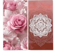 Telo Mare 60x120 cm, Set da 2 Microfibra Asciugamani Teli da Spiaggia Asciugatura Rapida e Anti-Sabbia Palestra Grande xxl Uomo Donna Accessori Beach Towel Grandi per Piscina (Fiori Bianchi) z-4862
