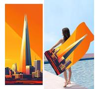 Telo Mare, 70 x 140 cm Telo Mare Microfibra Grande, architettura urbana Asciugamano Microfibra, Asciugatura Rapida, Teli Bagno Senza Sabbia, Uomo, Donna, Spiaggia, Sauna, Fitness, Yoga Teli Mares d165