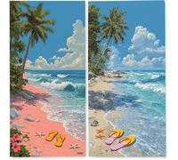 Telo Mare 75x150 cm, Set da 2 Microfibra Asciugamani Teli da Spiaggia Asciugatura Rapida e Anti-Sabbia Palestra Grande xxl Uomo Donna Accessori Beach Towel Grandi per Piscina (Spiaggia Cielo) z-5764