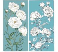 Telo Mare 75x150 cm, Set da 2 Microfibra Asciugamani Teli da Spiaggia Asciugatura Rapida e Anti-Sabbia Palestra Grande xxl Uomo Donna Accessori Beach Towel Grandi per Piscina (Fiori Bianchi) z-4855