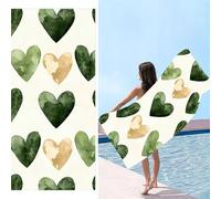 Telo Mare, 80 x 160 cm Telo Mare Microfibra Grande, amore verde Asciugamano Microfibra, Asciugatura Rapida, Teli Bagno Senza Sabbia, Uomo, Donna, Bambina, Spiaggia, Sauna, Fitness, Yoga Teli Mares d-8