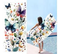 Telo Mare, 90 x 180 cm Telo Mare Microfibra Grande, farfalla colorata Asciugamano Microfibra, Asciugatura Rapida, Teli Bagno Senza Sabbia, Uomo, Donna, Spiaggia, Sauna, Fitness, Yoga Teli Mares d-115