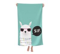 Telo Mare Alpaca Head Asciugamano da Spiaggia Morbido Telo Doccia Alta qualità Teli Mare per Campeggio Sport Viaggi 80X130CM