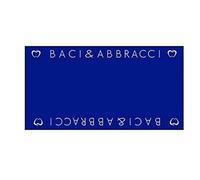 Telo Mare Asciugamano da Spiaggia in Morbida Spugna 100% Cotone Mare Piscina Baci & Abbracci Beachwear 90x170cm (AZZURRO)