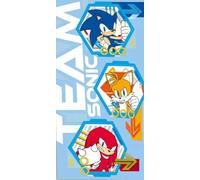 Telo mare asciugamano spiaggia Team Sonic con Tails, Knuckles 70x140 100% cotone