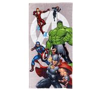 CARTOON Telo Mare Avengers, Marvel, asciugamano in cotone, spiaggia, piscina, 70 x 140 cm