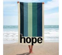 Telo mare blu a righe verticali Word Hope, metà secolo, in microfibra, senza sabbia, asciugamano da doccia grande, multiuso, assorbente, per bagno e piscina, 130 x 80 cm