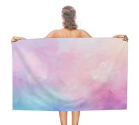 Telo mare colorato cielo in blu giallo pallido rosa lavanda asciugamano da spiaggia in microfibra senza sabbia grandi asciugamani da doccia multiuso assorbente per bagno piscina 130 x 80 cm