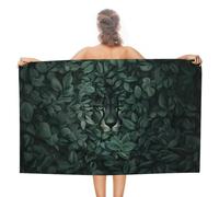 Telo mare con occhi leopardati dietro velo in vetro smerigliato asciugamano da spiaggia in microfibra senza sabbia, asciugamano da doccia grande, multiuso, assorbente, per bagno e piscina, 130 x 80 cm