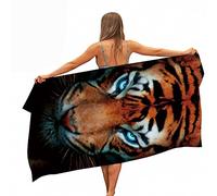 Telo mare con tigre, grande asciugamano da spiaggia, ad asciugatura rapida, assorbimento dell'acqua extra in microfibra, asciugamano 3D, per bambini e ragazzi (A01, 100 x 200 cm)