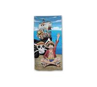 ONE PIECE LUFFY con NAVE Asciugamano Grande TELO MARE Spiaggia 70x140cm - 100% Cotone