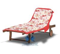 Telo Mare Da Lettino Con Cuscino Modello Comodo Summer Dis. Corallo Rosso