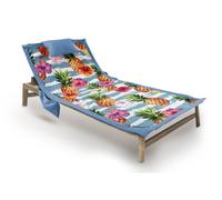 BIANCHERIAWEB - Telo Mare Da Lettino Con Cuscino Modello Comodo Summer Disegno Ananas