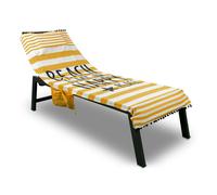 Telo Mare Da Lettino Cuscino Imbottito E Tasche Portaoggetti Happy Place Arancio
