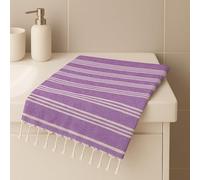 Telo Mare Fouta 100% Cotone, Made in Italy Stile Orientale ideale per Sauna, Yoga, Picnic - Telo Spiaggia e Piscina - Asciugamano Bagno e Doccia Lavabile in Lavatrice (Viola, Matrimoniale 120x180)