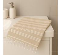 Telo Mare Fouta 100% Cotone, Made in Italy Stile Orientale ideale per Sauna, Yoga, Picnic - Telo Spiaggia e Piscina - Asciugamano Bagno e Doccia Lavabile in Lavatrice (Beige, Grande 90x160)